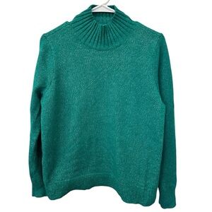 Loft Emerald Green Mock Neck Sweater Size M